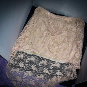 Rue21 mini short to long cream skirt Large